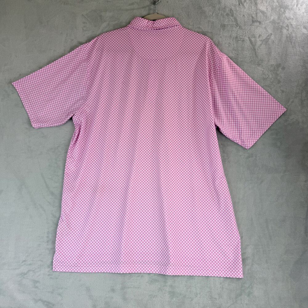 Donald Ross Mens Polo L Ross Performance Golf Pink Check - Picture 6 of 9